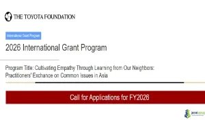 2026 Toyota Foundation International Grant Program