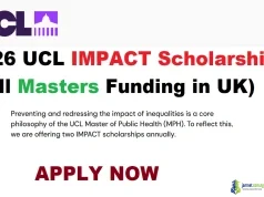 2026 UCL IMPACT Scholarships (Full Masters Funding in UK)