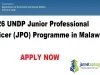 2026 UNDP Junior Professional Officer (JPO) Programme in Malawi