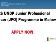 2026 UNDP Junior Professional Officer (JPO) Programme in Malawi 2026 UNDP Junior Professional Officer (JPO) Programme in Malawi