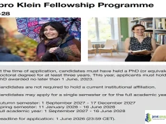 2027 Barbro Klein Fellowship (Research Grant in Sweden)