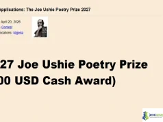 2027 Joe Ushie Poetry Prize (500 USD Cash Award)