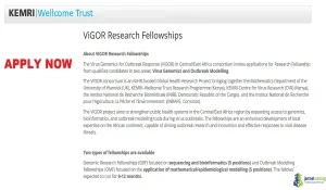 Africa 2026 ViGOR Research Fellowships (Funding for Virus Genomics)