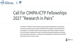 Europe 2027 CIMPA-ICTP Fellowship (€10,000 Research Grant)