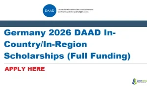 Germany 2026 DAAD In-Country/In-Region Scholarships (Full Funding)
