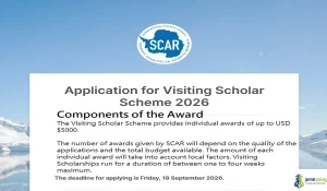  Global 2026 SCAR Visiting Scholar Antarctic Grant