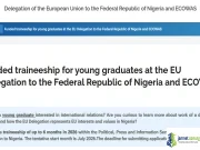Nigeria 2026 European Union Traineeship Program Nigeria 2026 European Union Traineeship Program