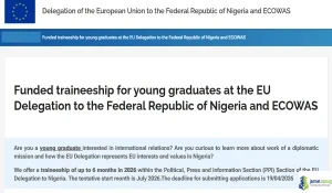Nigeria 2026 European Union Traineeship Program