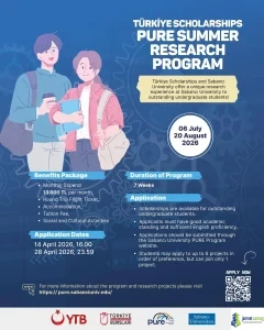 Sabanci University PURE Summer Internship 2026 (Fully Funded in Turkey)