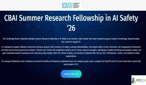 USA 2026 CBAI Summer Research Fellowship in AI Safety
