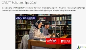 University of Edinburgh GREAT Scholarships 2026