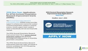 2026 APSA Doctoral Dissertation Grants ($20,000 for PhD Students)