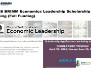 2026 BRIMM Economics Leadership Scholarship in Mining (Full Funding) 2026 BRIMM Economics Leadership Scholarship in Mining (Full Funding)
