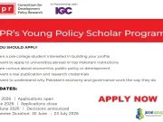 2026 CDPR Young Policy Scholar Programme for Pre-University Students 2026 CDPR Young Policy Scholar Programme for Pre-University Students