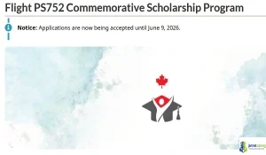 2026 Canada Flight PS752 Commemorative Scholarship for Students