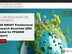 2026 KNUST Postdoctoral Research Associate (ERC Funded for PPADEM Project)
