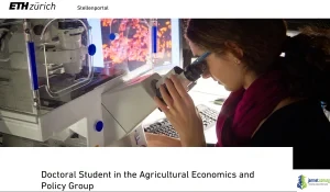 2026 Switzerland ETH Zurich Scholarship (PhD in Agricultural economics)