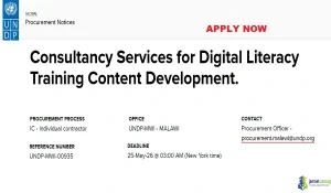 2026 UNDP Malawi Digital Literacy Consultancy