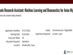 2026 UTRGV Bioacoustics Graduate Assistantship (Machine Learning in Ecology)