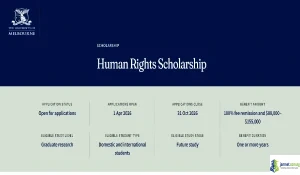 2026 University of Melbourne Human Rights Scholarship (Full Funding for International Students)