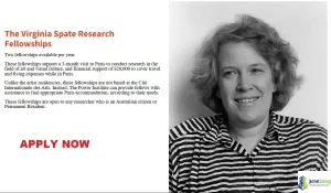 2026 Virginia Spate Research Fellowships ($20,000 Australian Paris Grant)