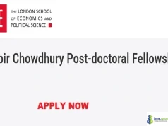 2027 LSE Subir Chowdhury Postdoctoral Fellowship in Asia