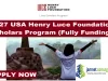 2027 USA Henry Luce Foundation Scholars Program (Fully Funding)