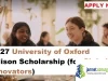 2027 University of Oxford Ellison Scholarship (for Global Innovators)