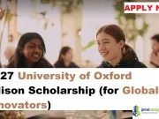 2027 University of Oxford Ellison Scholarship (for Global Innovators)