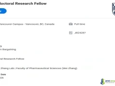 Canada 2026 UBC Postdoctoral Fellowship for Health Economics