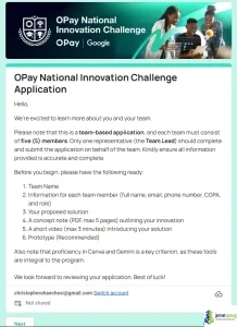 Opay first Page of application