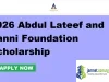 2026 Abdul Lateef and Sanni Foundation Scholarship