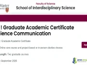 2026 McMaster University Graduate Academic Certificate in Science Communication 2026 McMaster University Graduate Academic Certificate in Science Communication