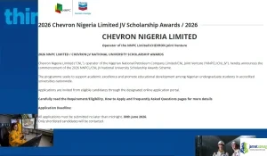 2026 NNPC Chevron Joint University Scholarship Awards