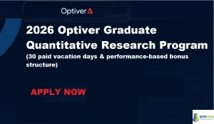 2026 Optiver Graduate Quantitative Research Program (30 paid vacation days & performance-based bonus structure)