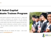 2026 Sahel Capital Graduate Trainee Program 2026 Sahel Capital Graduate Trainee Program