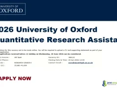 2026 University of Oxford Quantitative Research Assistant