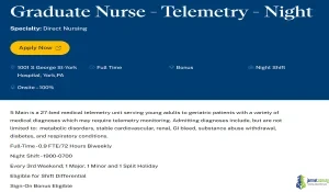 2026 WellSpan Health Graduate Nurse Telemetry Program