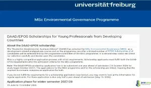 2027 DAAD EPOS Scholarship in Germany