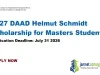 2027 DAAD Helmut Schmidt Scholarship for Masters Students 2027 DAAD Helmut Schmidt Scholarship for Masters Students