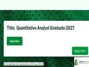 2027 Nedbank Graduate Programme in South Africa (Quantitative Analyst) 2027 Nedbank Graduate Programme in South Africa (Quantitative Analyst)