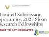 2027 Sloan Research Fellowships Program at Vanderbilt University