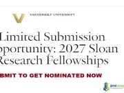 2027 Sloan Research Fellowships Program at Vanderbilt University 2027 Sloan Research Fellowships Program at Vanderbilt University
