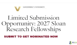 2027 Sloan Research Fellowships Program at Vanderbilt University