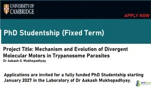 2027 University of Cambridge Pathology PhD Studentship (Fully Funded Molecular Motors Research)