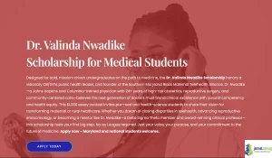 2026 Dr. Valinda Nwadike Scholarship for Medical Students