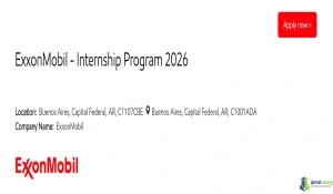 2026 ExxonMobil Internship Program in Argentina