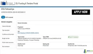 2026 Fully Funded Horizon Europe ERA Fellowships for Postdoctoral Graduates