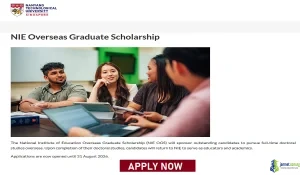 2026 National Institute of Education Overseas Graduate Scholarship (NIE OGS Fully Funded Doctoral Study for Singaporeans)