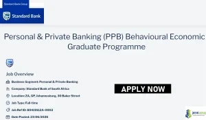 2026 Standard Bank Behavioural Economics Graduate Programme in South Africa